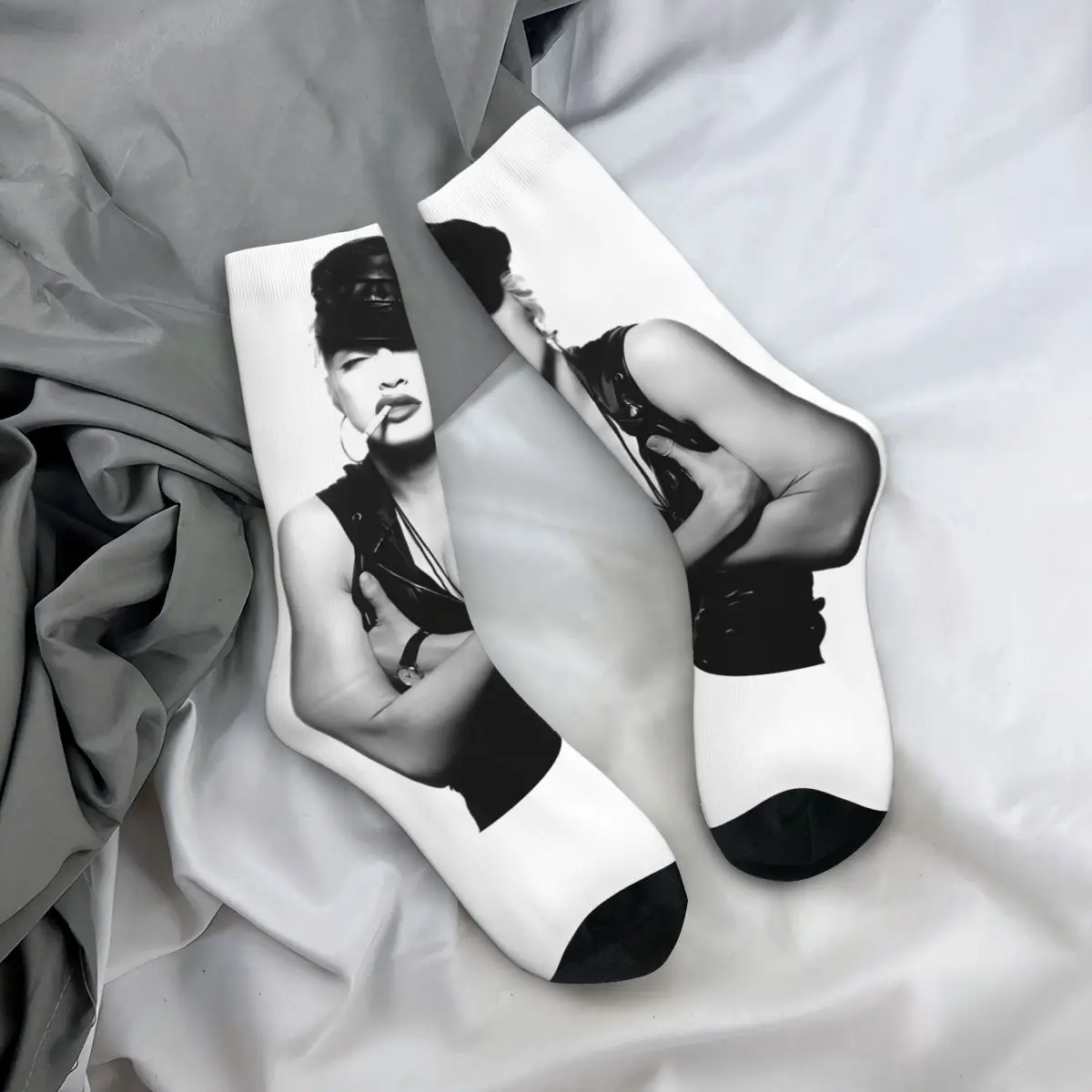 Men Women Love Of My Life Madonna Singer Music Socks Comfortable Funny Happy Socks Crazy Merch Middle Tube Socks Small Gifts