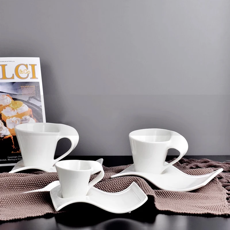 Espresso Coffee Cup Home Living Room Drinking Utensils European Ceramic Cups with Spoon and Cup Holder Kitchen Bar Supplies