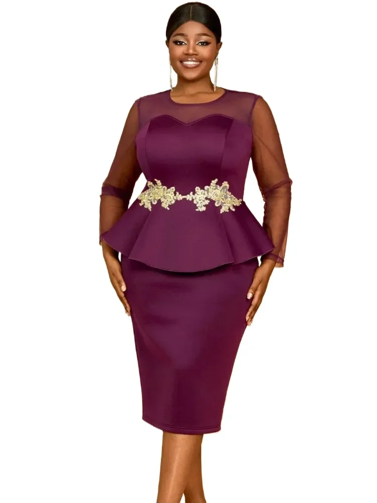 African Dresses For Women Elegant 2025 Dashiki Spring Summer Midi Dress Ladies Traditional African Clothing Fairy Dreaes