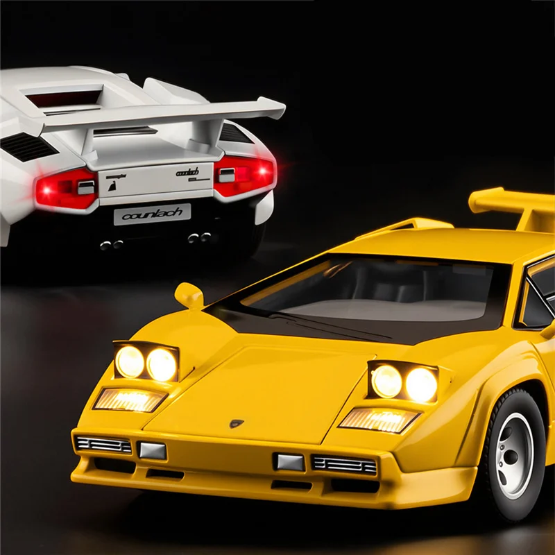 1:32 Countach LP5000s Alloy Sports Car Model Diecasts Metal Track Racing Car Vehicles Model Simulation Sound Light Kids Toy Gift