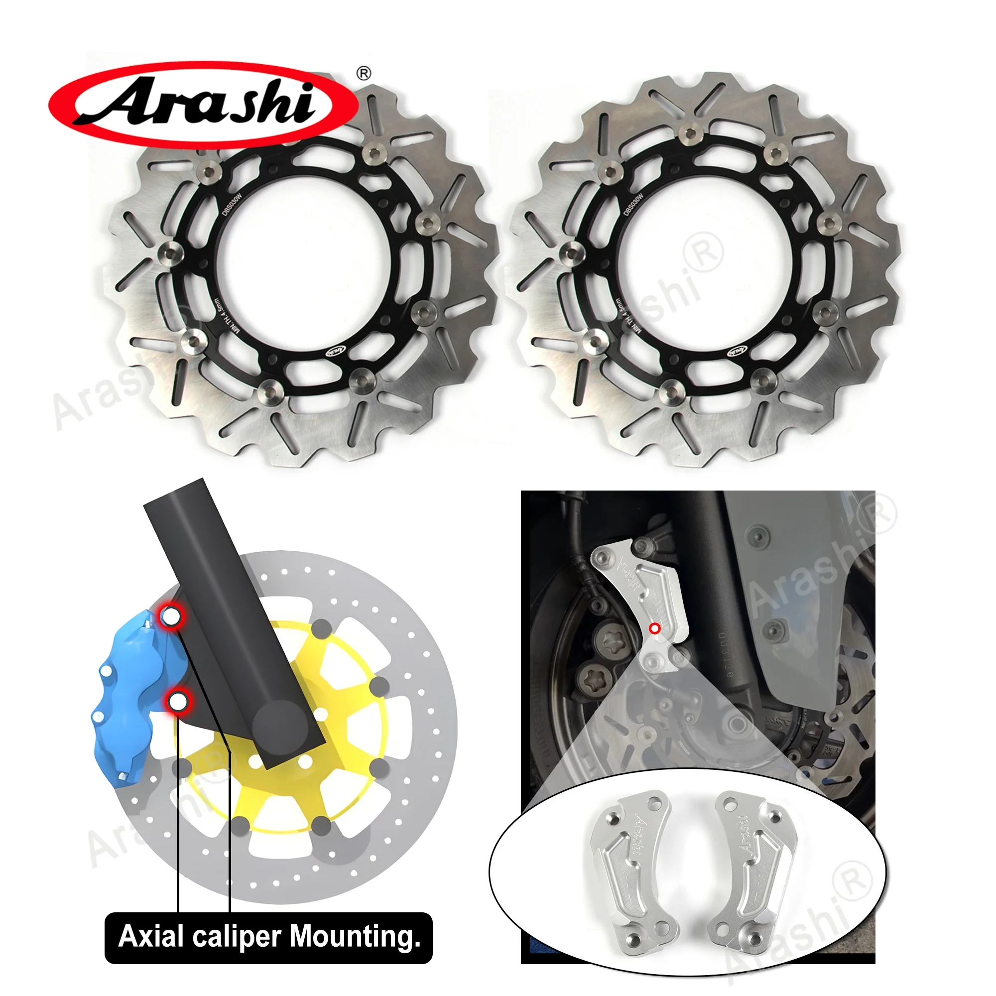 Arashi 298mm Oversize CNC Front Brake Disc Rotors For YAMAHA XP