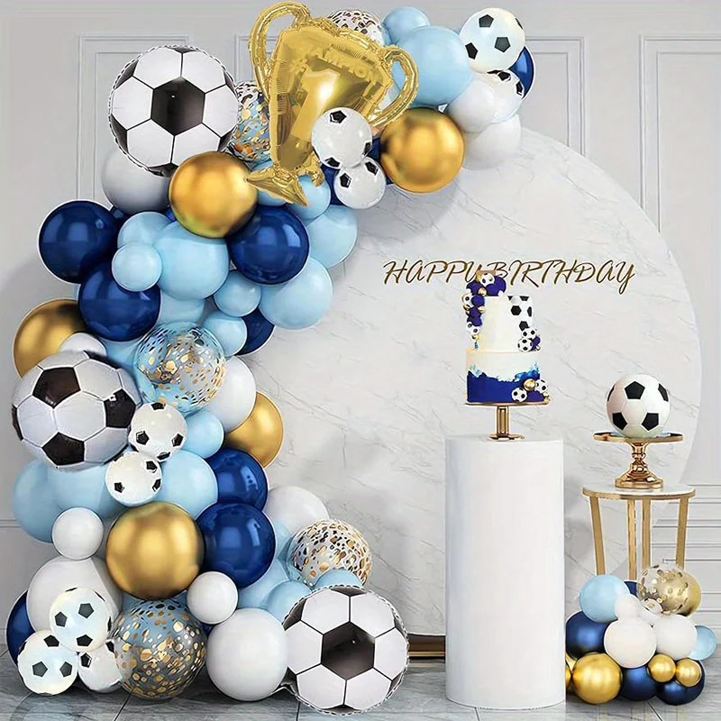 141-teiliges Fußball-Themen-Ballonbogen-Set, Geeignet für Fußball-Themen-Geburtstagsfeiern, Jubiläumsfeier-Dekorationen