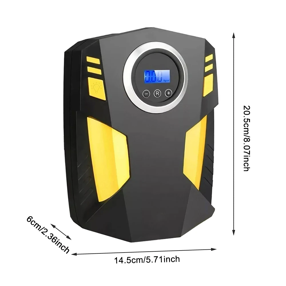 12V Car Inflator Pump with Cord Digital Display LED Lights Lighting Car Inflator Car Air Compressor Electric Tire Inflator Pump