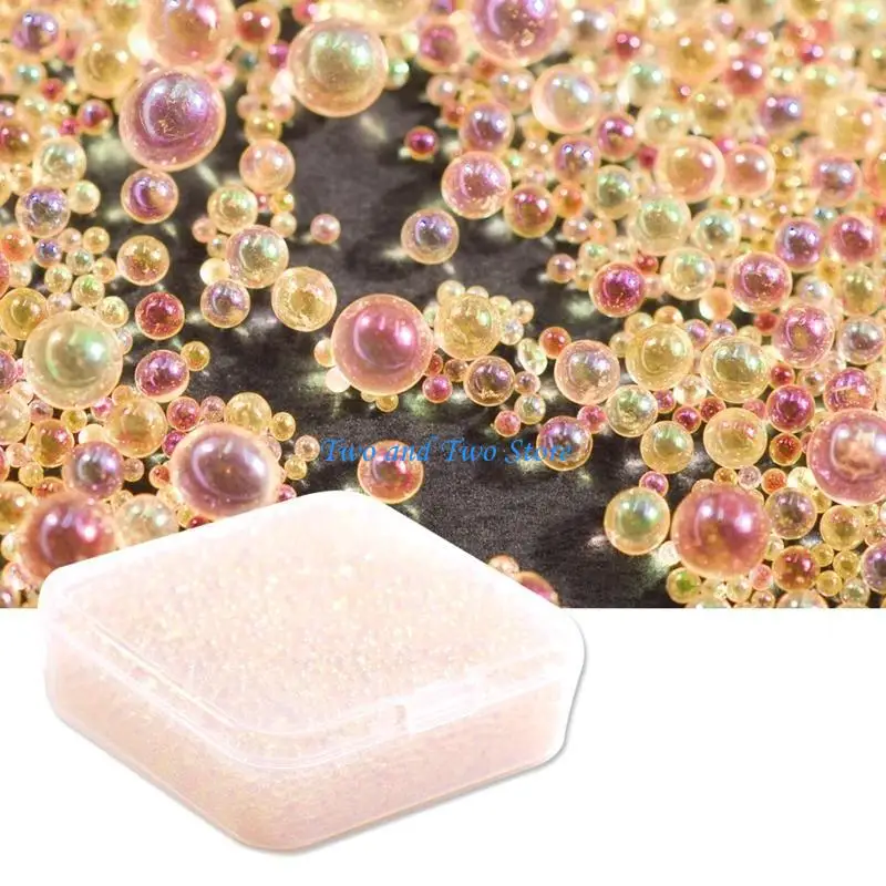 

HX6F UV Resin Bubble Beads AB Miniature Bead Resin Inclusion for DIY Jewelry 1 to 3mm