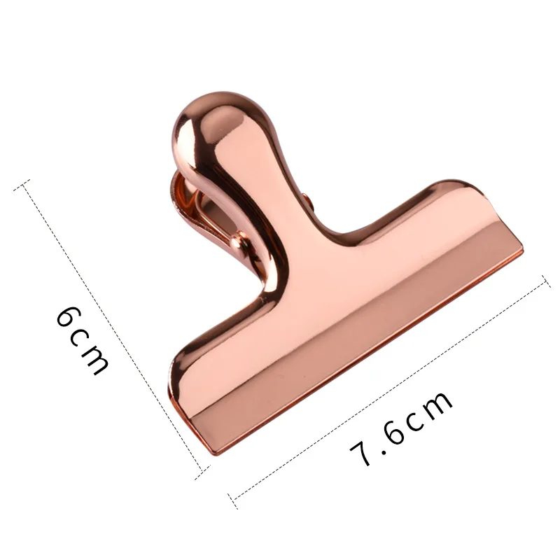 1pc Stainless Steel Rose Gold Black Snack Sealing Clip Nordic Style Food Clip Household Multifunctional File Bill Clip