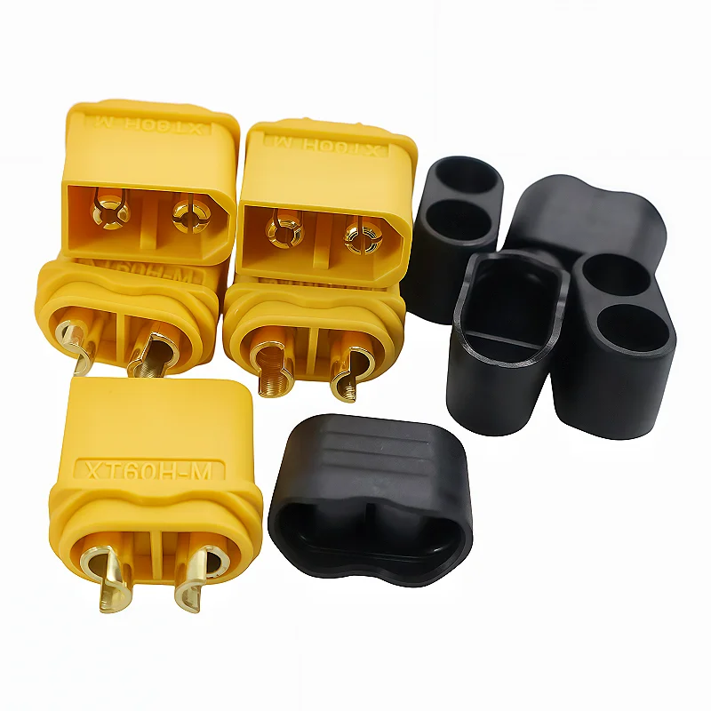 10 Pair XT60H (XT60 Upgrade) Connectors, XT60H Male Female Bullet Connectors Plugs with Sheath for Lithium Battery RC Planes Car