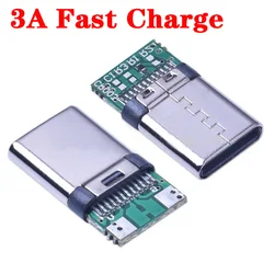 5/10PCS USB3.1 Type C male/female connector jack end USB male plug electrical terminals soldering DIY cable support PCB boards