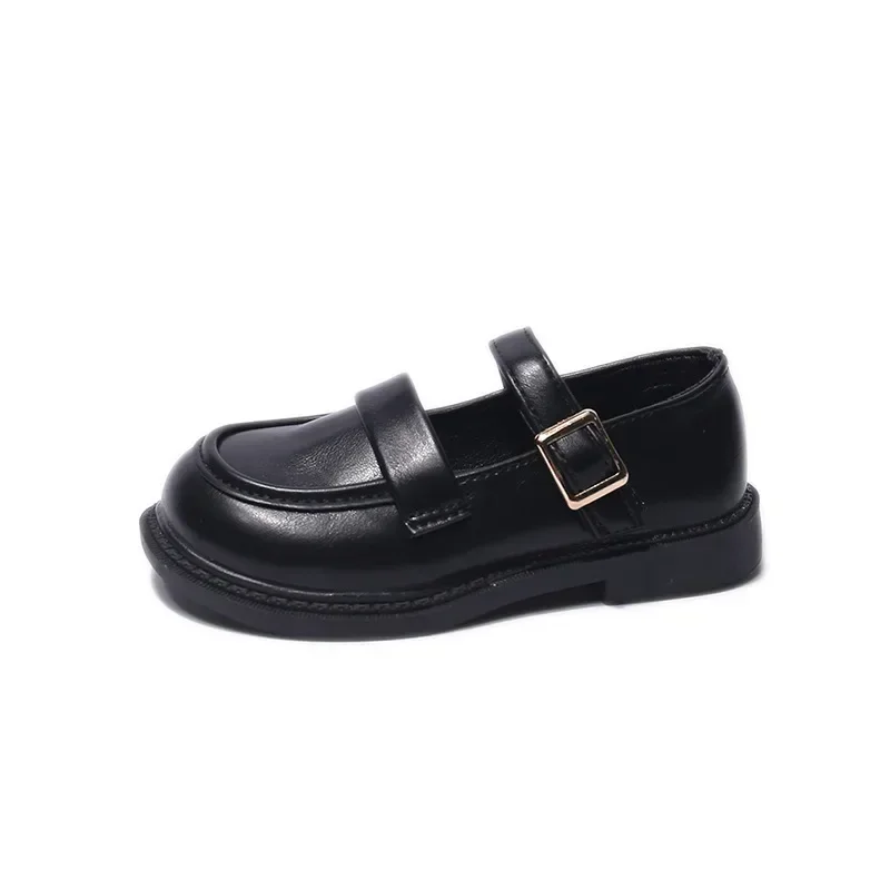 School Student Girls Black Small PU Leather Shoes Summer New Children\'s Soft Sole Summer Princess Performance Loafer Flats