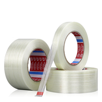 25/50 meters Glass Fiber Tape Strong Industrial Strapping Packaging Fixed Bundled Transparent Seal Adhesive Tape