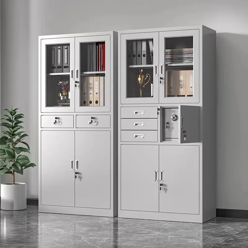 Modern Steel Movable Office Metal Filing Cabinet 3-Drawer Lockable Large Capacity for Bedroom Gym Workshop School Hospital