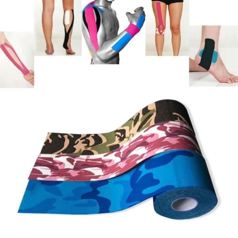 Cinta protectora impermeable deportiva elástica de camuflaje, cinta de kinesiología, vendaje atlético, cinta muscular, cinta de Estiramiento facial, 1/2/4/6 Uds.