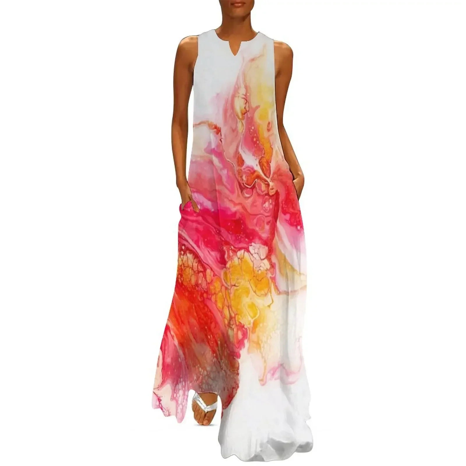 

Splash of Pink Long Dress Women's summer dress party dresses women elegant dress prom clothes