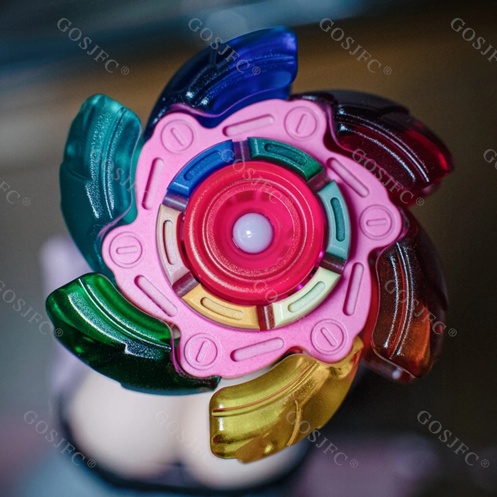 TOURISTLL 6 Colors Luminous Fidget Spinner Open Nail Gyro Fidget Toys For Adults Novelty Toy Office Desk Accessories