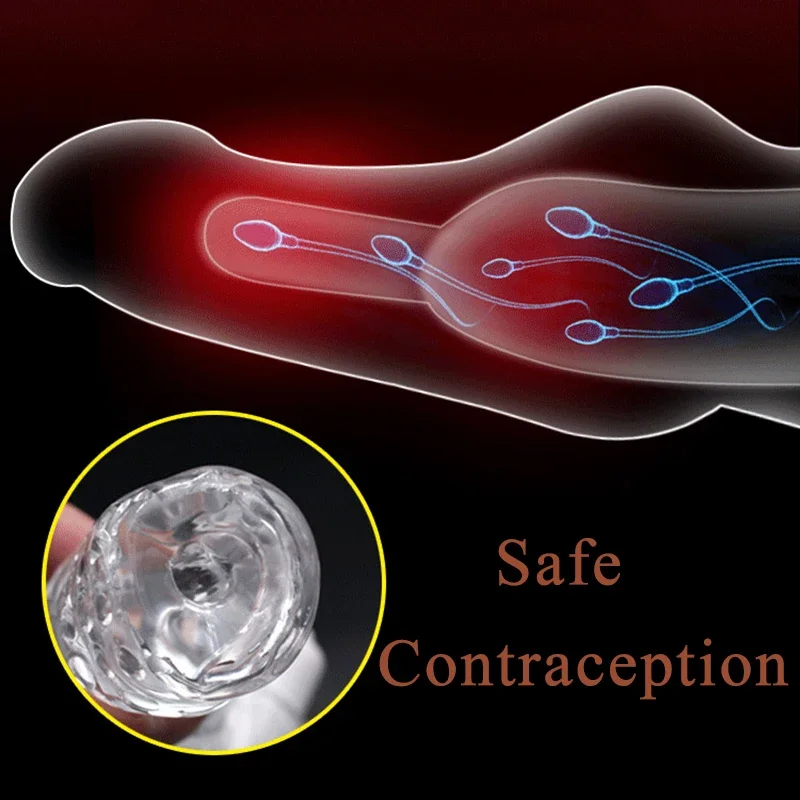 New Penis Sleeve Reusable Condoms Delay Ejaculation Transparent Penis Extension Sex Toys for Men Extender 5-8cm Dick Sleeve