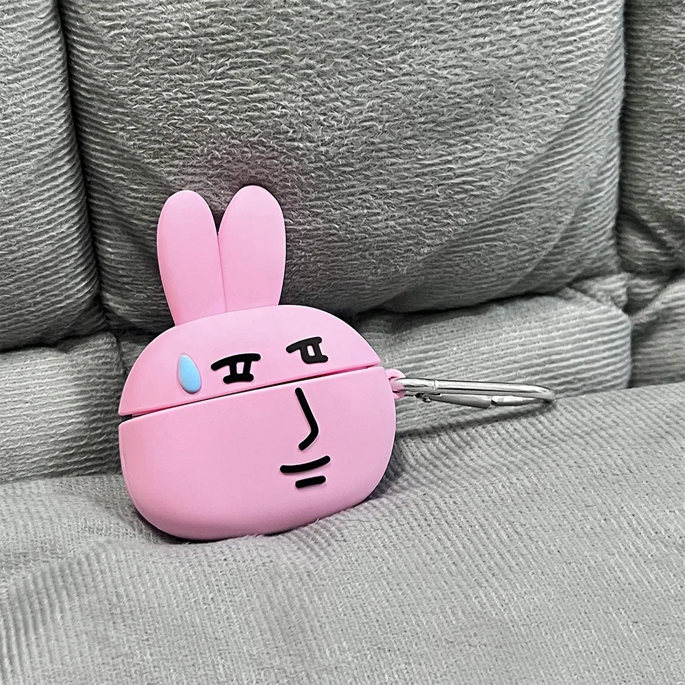 Spoof Pink Rabbit Case for AirPods 4 Airpod 1 2 3 Pro Pro2  Bluetooth Earbuds Charging Box Protective Earphone Case Cover