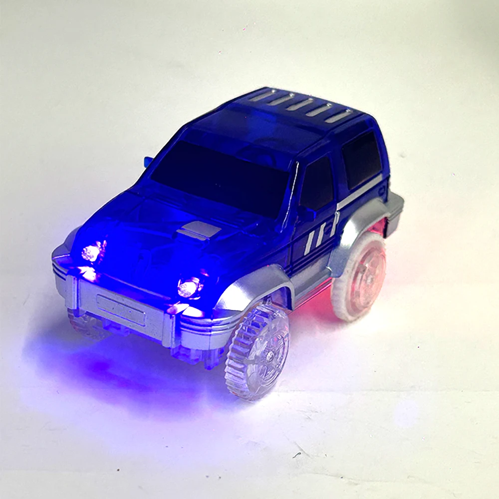 Magical Glowing Race Track Car Toy Vehicle LED Light Electronics Car Tracks Toy Parts Car Christmas Birthday Gifts for Kids