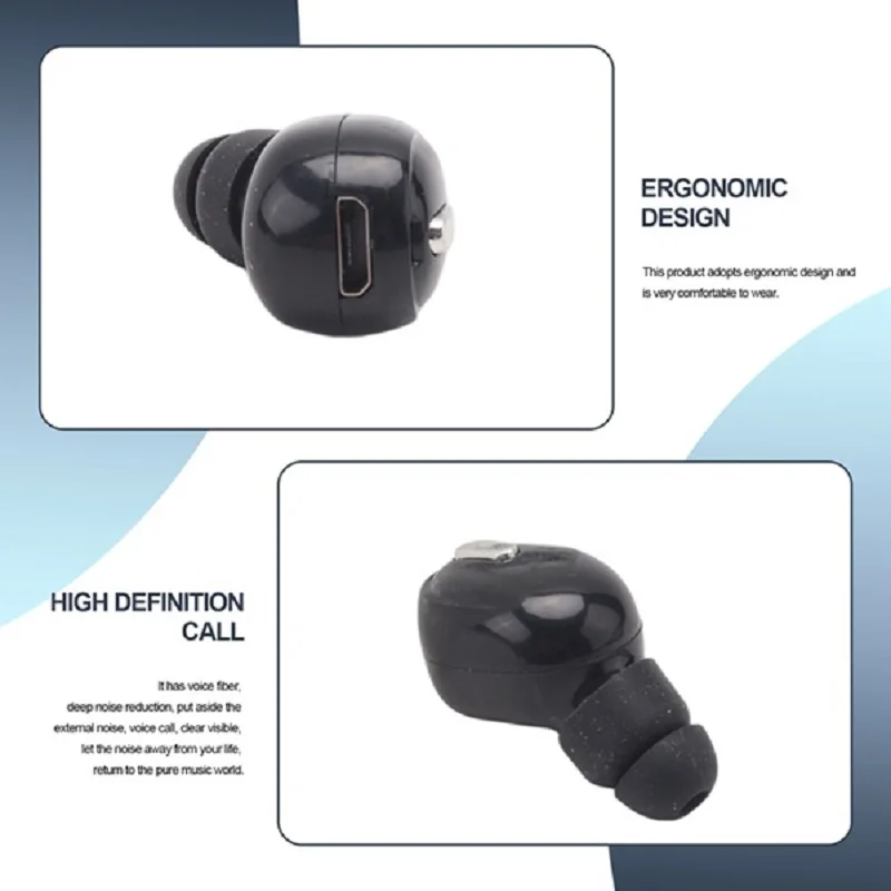 ABYK Беспроводная Bluetooth-гарнитура с одним ухом, спортивная Bluetooth-гарнитура с микрофоном, гарнитура-вкладыш без помощи рук