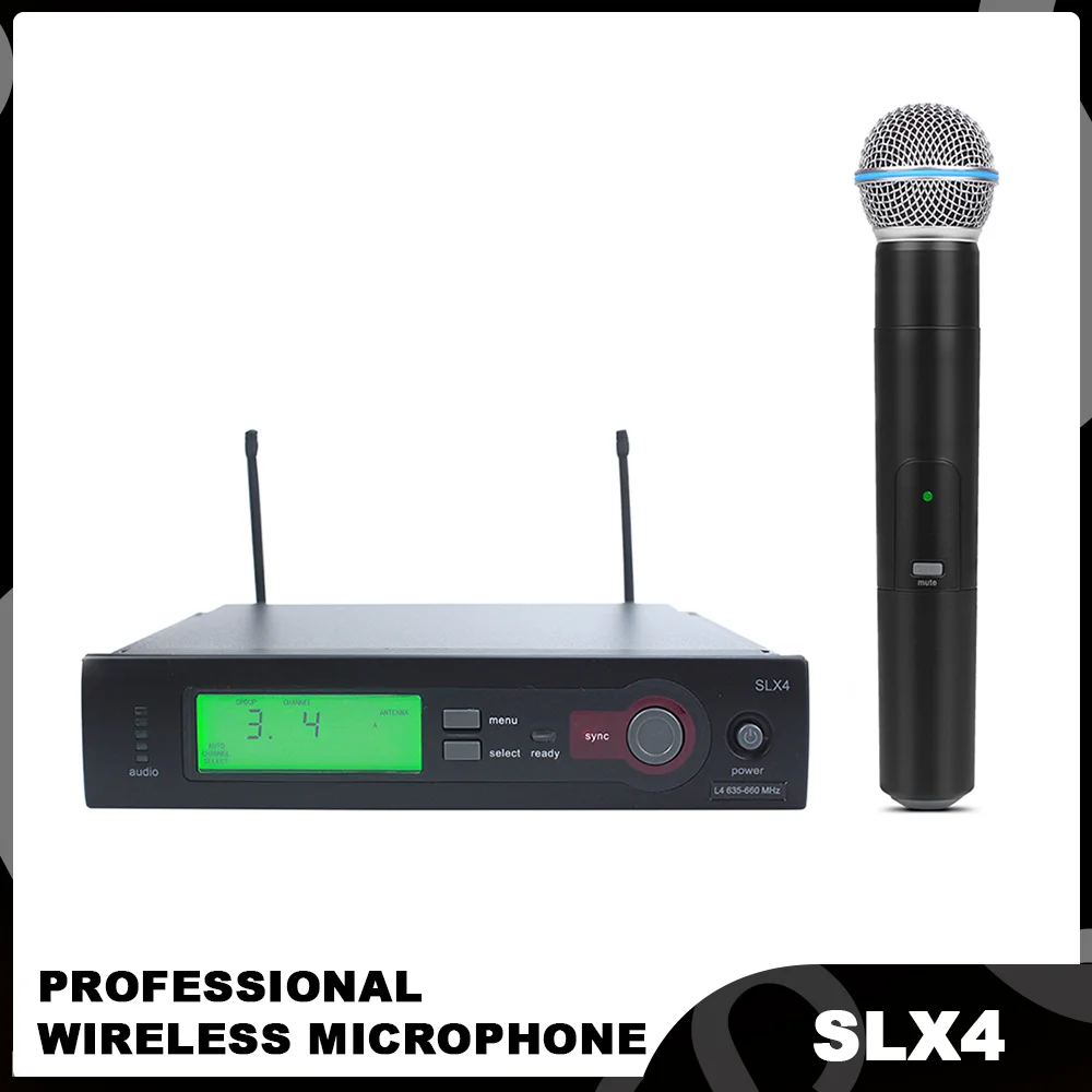 

Профессиональная Беспроводная микрофонная система SLX SLX24 BETA58 UHF, высококачественный сценический караоке 1-канальный ручной динамический микрофон SLX4