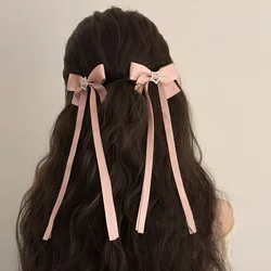 2Pcs Star Bowknot Hair Clips for Girls Kawaii Barrettes Cute Hair Accessoires New Headwear Pink Ribbon Woman Hairpins Hairgrip