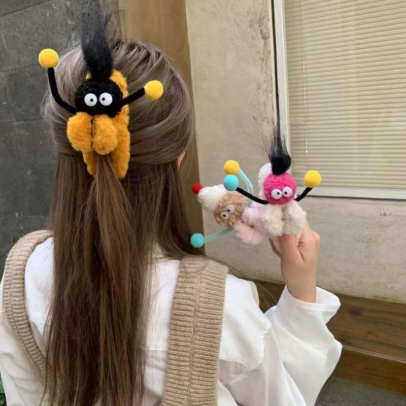 Cute ugly cute doll plush grab clip female autumn and winter back of the head plate hairpin hair ornament funny shark clip