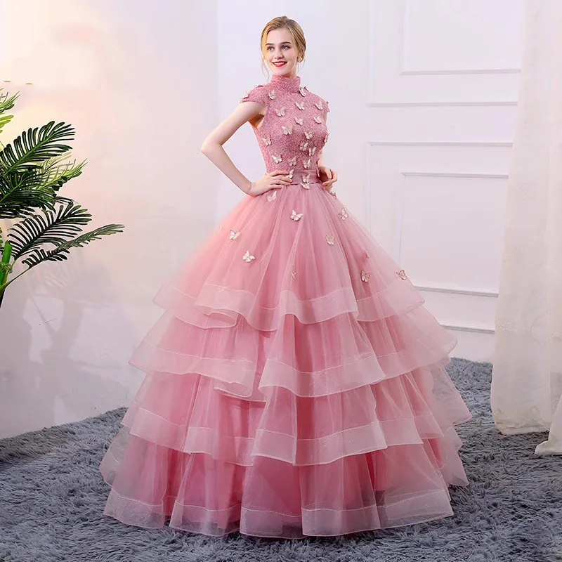 DSP vestidos de 15 quinceañera A Line High Neck Quinceanera Dresses 2024 Elegant Tulle Prom Party Dresses Graduation Gown