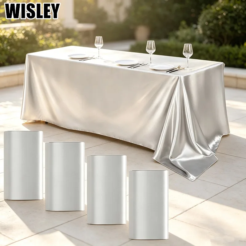 Satin Tablecloth Smooth Silky Table Cover Rectangular Satin Table Cloth for Wedding Banquet Party Birthday Dining Home Decor