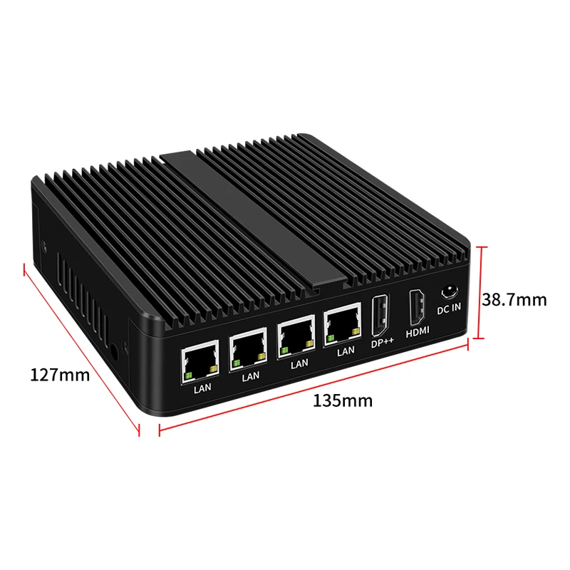 N100 J6426 Intel Quad Core Fanless Industrial Mini PC 4*LAN 2.5G 2*COM RS485 RS232 Win11 Computer Pfsense Firewalls Soft Router