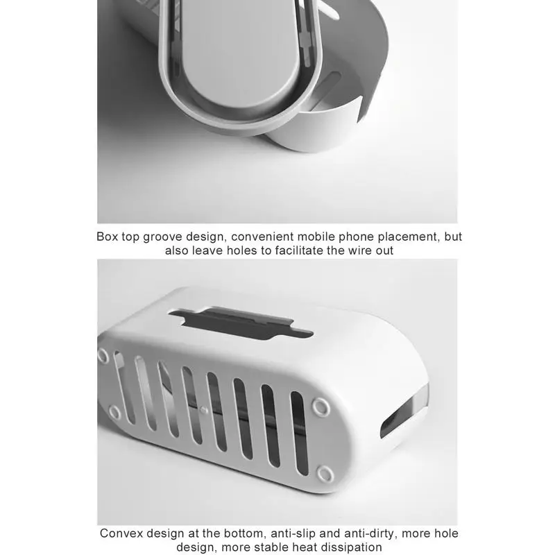 Настольный органайзер для кабелей, коробка большой емкости, органайзер для шнура, коробка для рабочего стола с защитой от поражения электрическим током под настольным шнуром