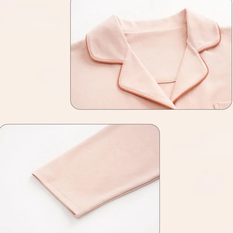 2024 New Pure Cotton Pajamas Women Spring Autumn Sleepwear Long Sleeved Homewear Winter V-neck Loose Loungewear Nightwear