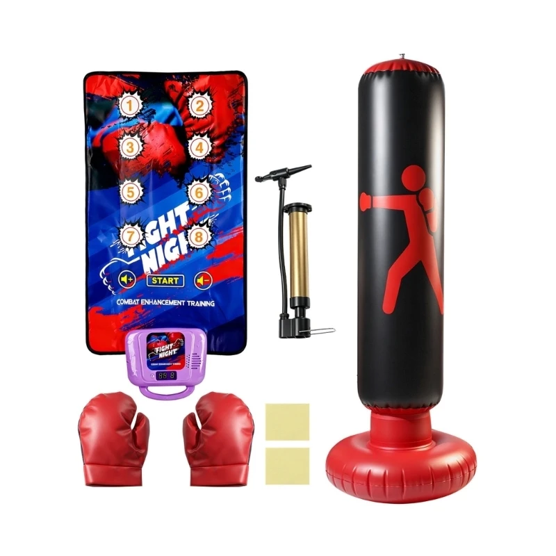 Kinder-Boxset mit elektronischem Pad, aufblasbarem Standsack, Handschuhen und Handpumpe für aktives Spielen Innenbereich und – Detail 8