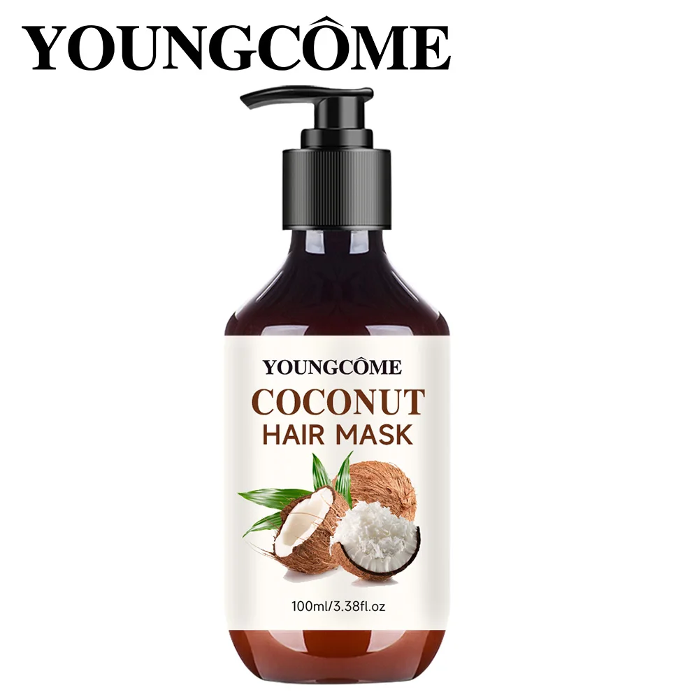 

Coconut Keratin Hair Mask Improve Dryness Frizzy Enhance Collagen Moisturizing Hair Straighten Dye Perm Hair Damage Repair Cream