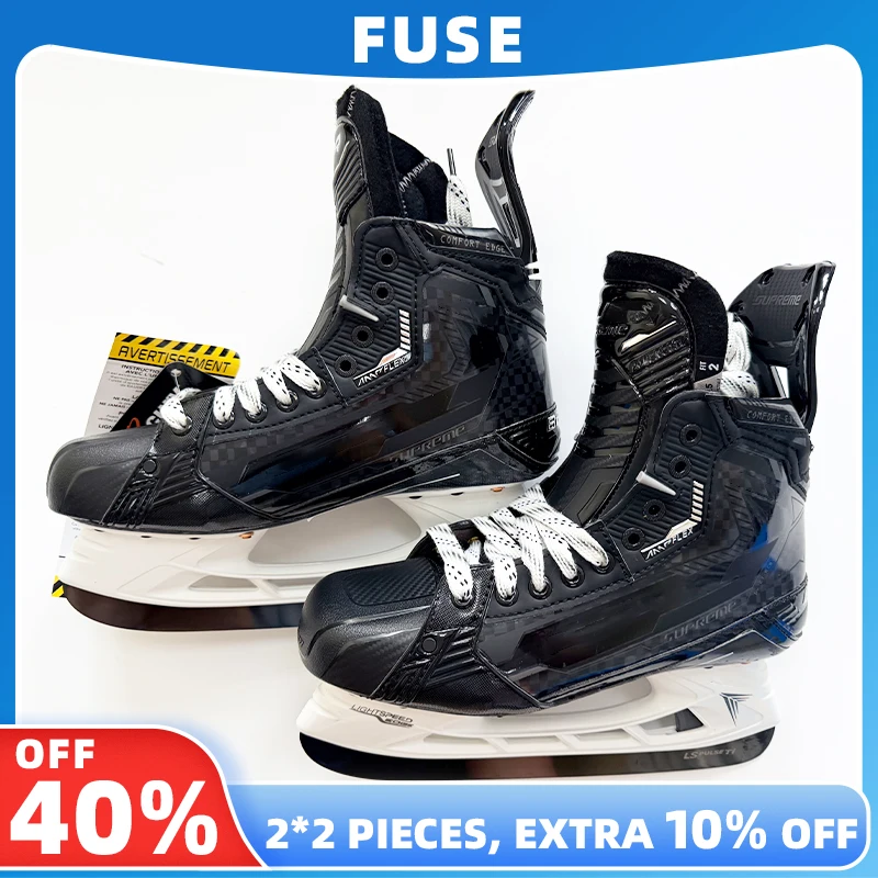 Heat Moldable Ice Hockey Skates Carbon Fiber Curv Composite Custom Fit Lightweight Pro Steel Blade Men Women