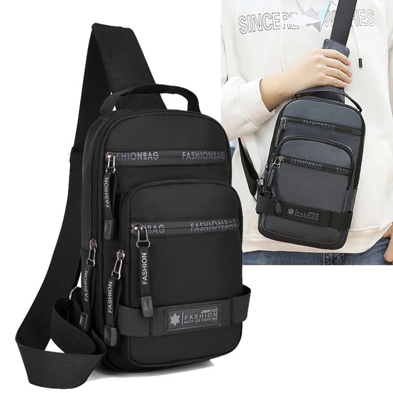 

Men Multifunctional Chest Bag Multi-pocket Casual Simple Shoulder Bag Crossbody Bags with Adjustable Shoulders Strap