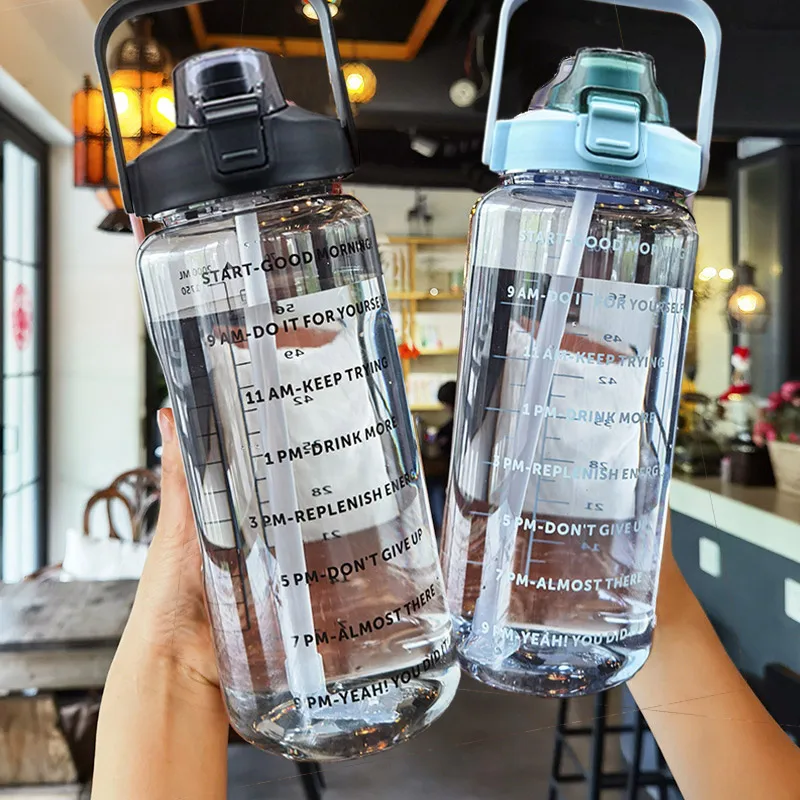 2 Liter Large Capacity Combo Pack Drinking Bottle Outdoor Sports Water Bottle Car Water Cup Portable Sports Fitness Cup