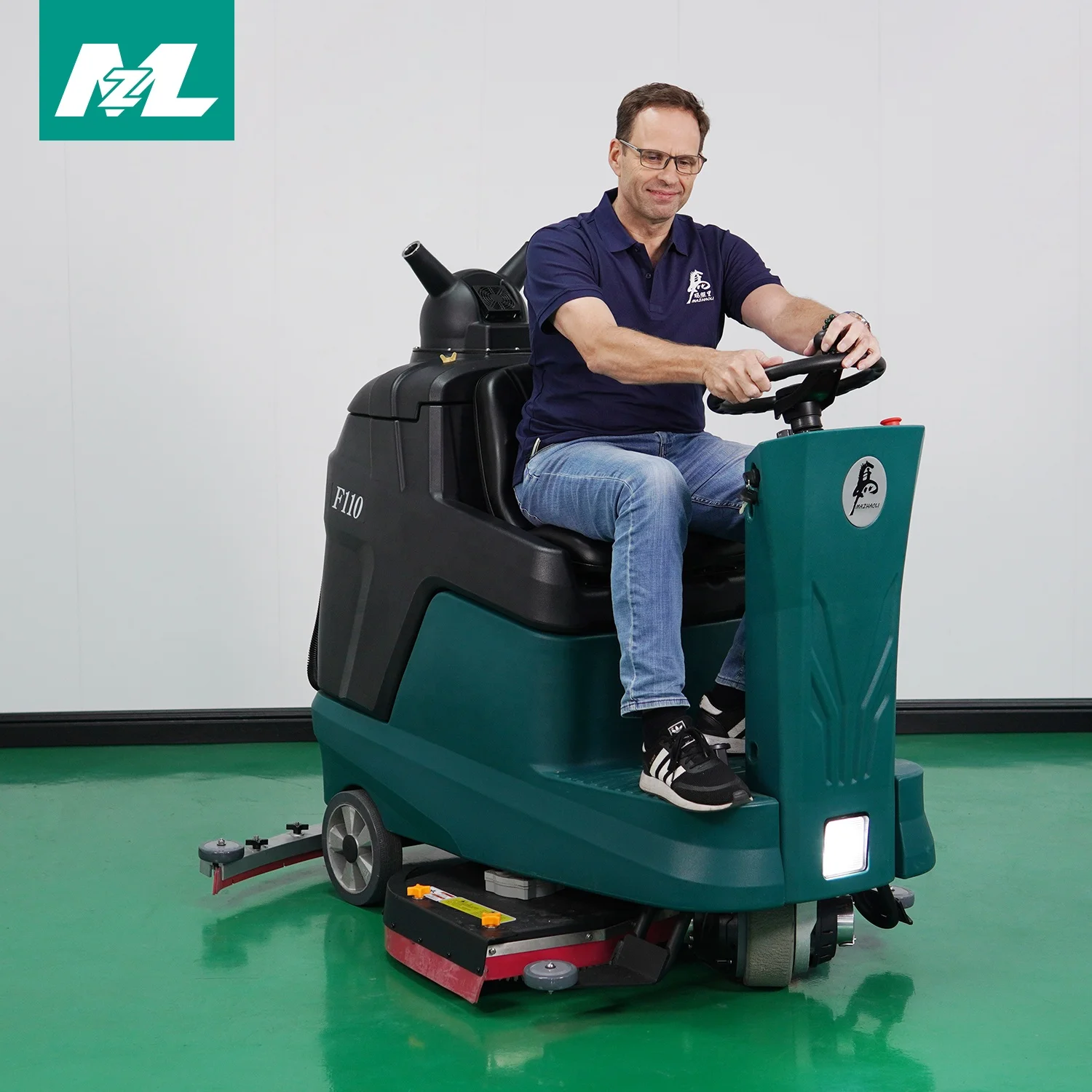 MZL Industrial Ride On Floor Cleaning Scrubber Machine Gym Automatischer Betonbodenwäscher