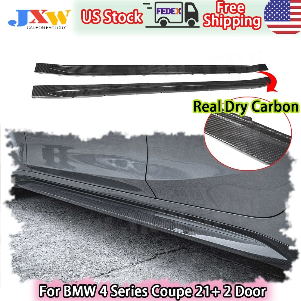 

Dry Carbon Fiber Side Skirts Bumper Apron Covers Lip for BMW 4 Series G82 G83 M4 Coupe 2021 + 2 Door Side Protective Cover