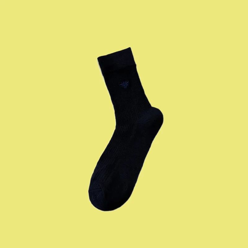 2/5 Pairs New Fashion Women's Summer Medium Tube Thin Bee Draw-strap Socks Solid Color Long Socks Boneless Women's Cotton Socks