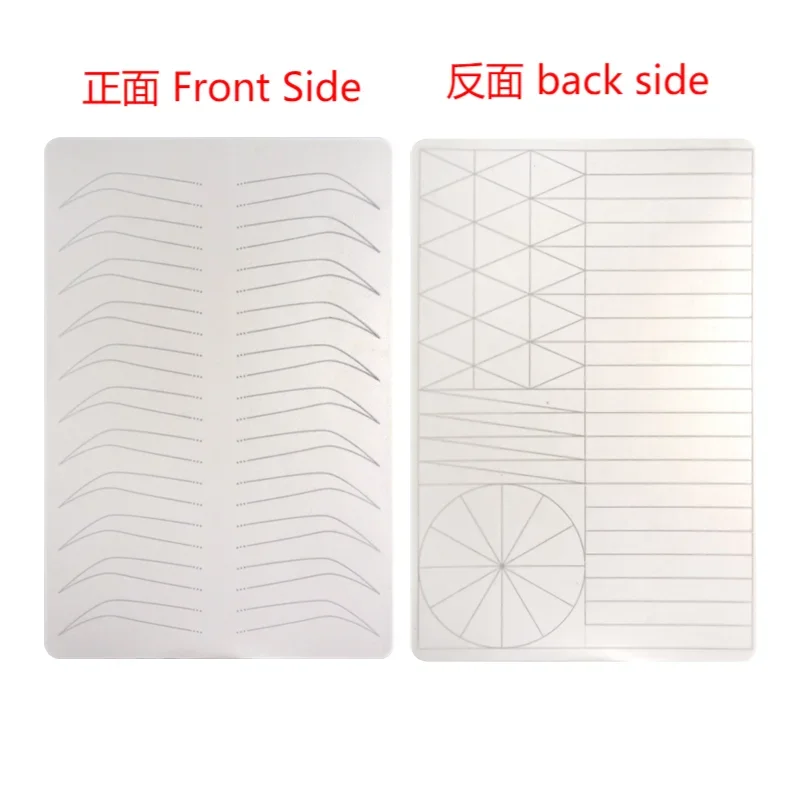 لوح لاتكس للتدريب على المكياج الدائم من السيليكون بطباعة كلا الجانبين مع تصميم الحواجب والشفاه للمبتدئين