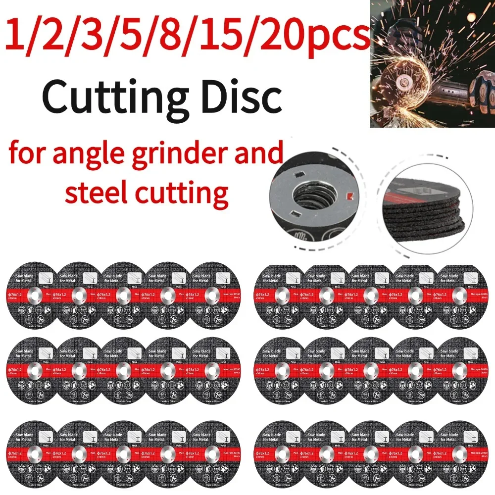 

1/2/3/5/8/15/20pcs 76mm Metal Cutting Discs Iron Sanding Grinding Cut Off Circle Wheels Saw Blades Discs Electric Angle Grinder