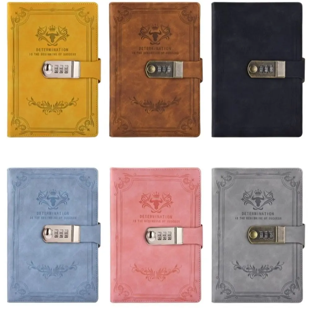 Creative Dazzling Lockable Journal Square A5 PU Leather Notebook Hand Ledger PU Premium Quality Notepad Travel