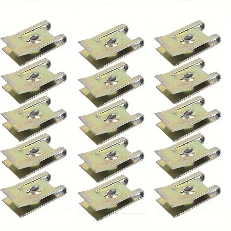 10/20/40/60Pcs Car Screw Base U Clip Car Modification Fastener Metal Fender Protection Clip Interior Automobile Accessories