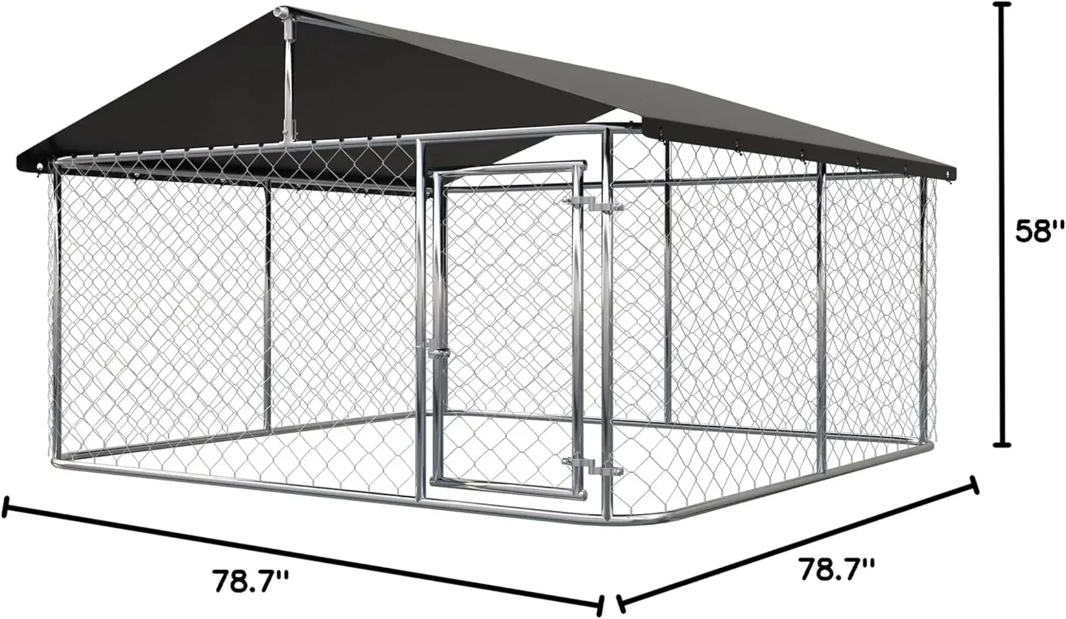 Parque infantil para perros al aire libre, perrera para perros de alta resistencia, jaula grande para perros de malla, perrera para mascotas, valla de acero con cerradura segura (6,56 'x 6,56')