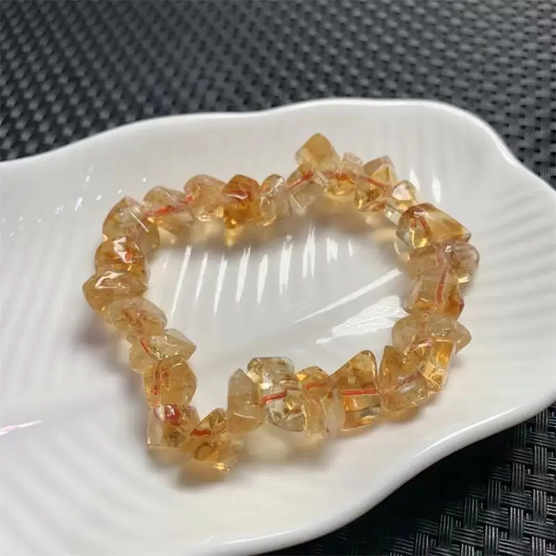 

Natural Freeform Citrine Bracelet Reiki Gemstone Fashion Jewelry Fengshui Women Healing Lucky Energy Gift 1pcs