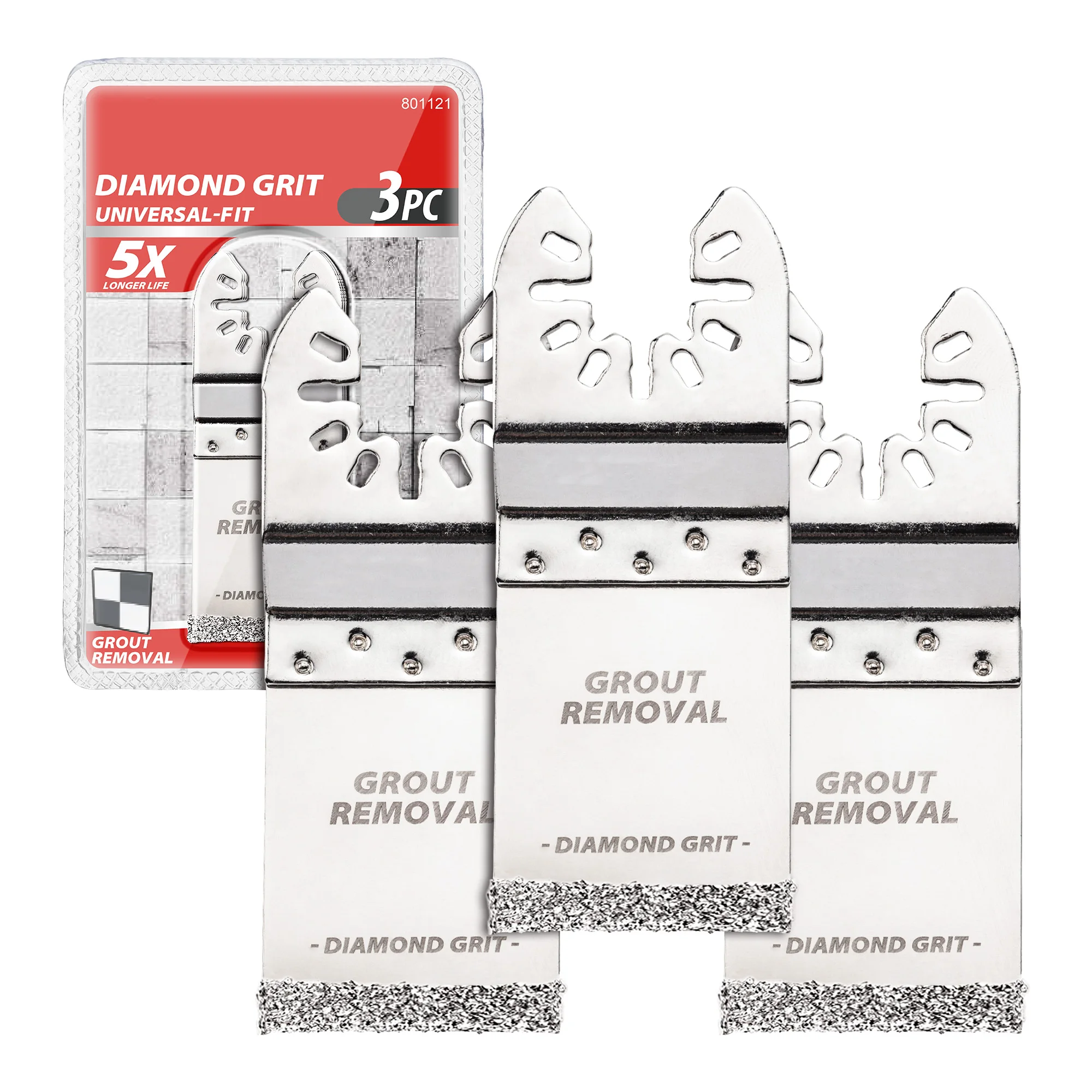 3PCS Diamond Oscillating Blades Flush Cutting Oscillating Multi Tool Saw Blades for Grout Removal, Cleaning Mortar DO34F