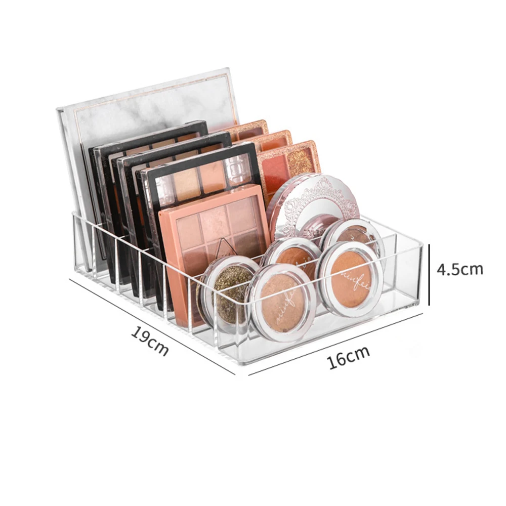 7 Compartments Storage Box Clear Plastic Makeup Cosmetic Stand Holder Makeup Lipstick Eyeshadow Palette Storage Organizer New