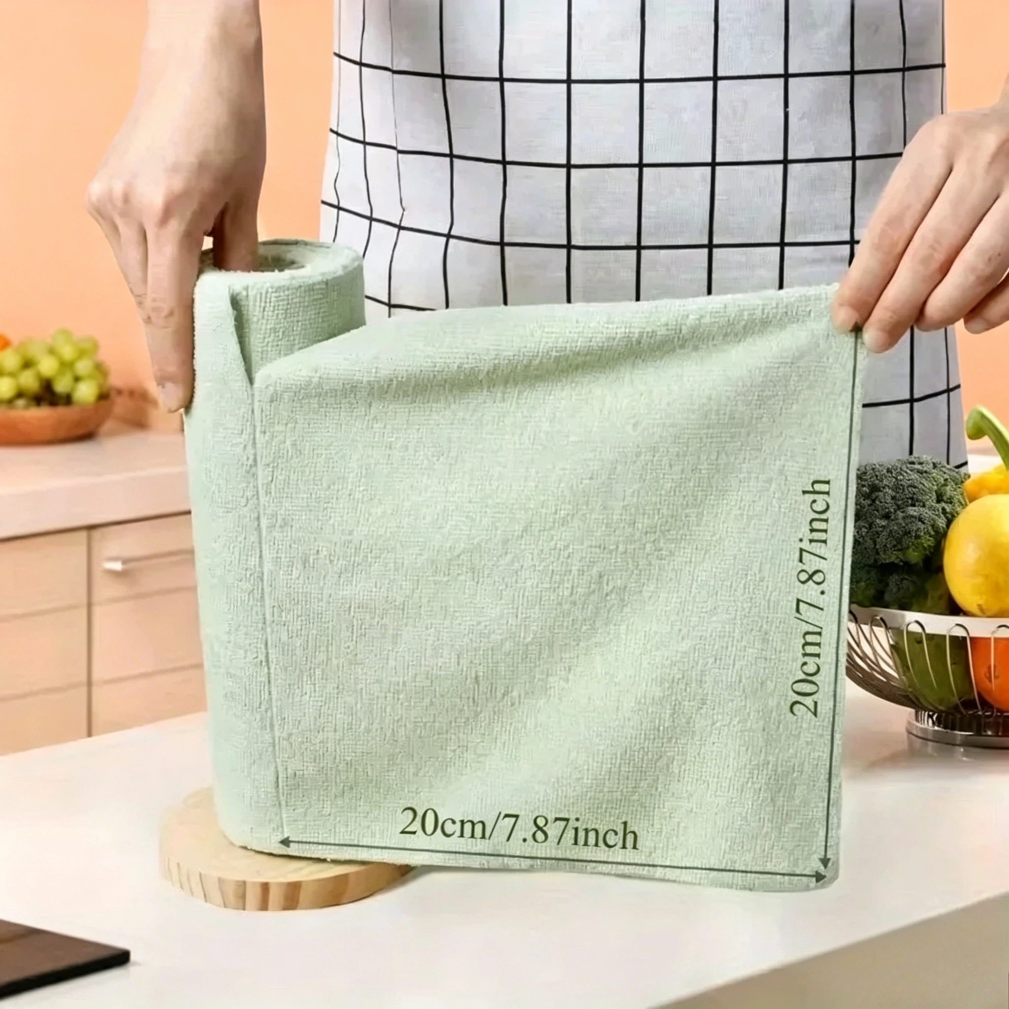 20 Sheets/Roll Microfiber Dishcloth – Multi-Functional Double-Sided Kitchen Cloth, Ideal for Utensil Cleaning, Kitchen Accessory