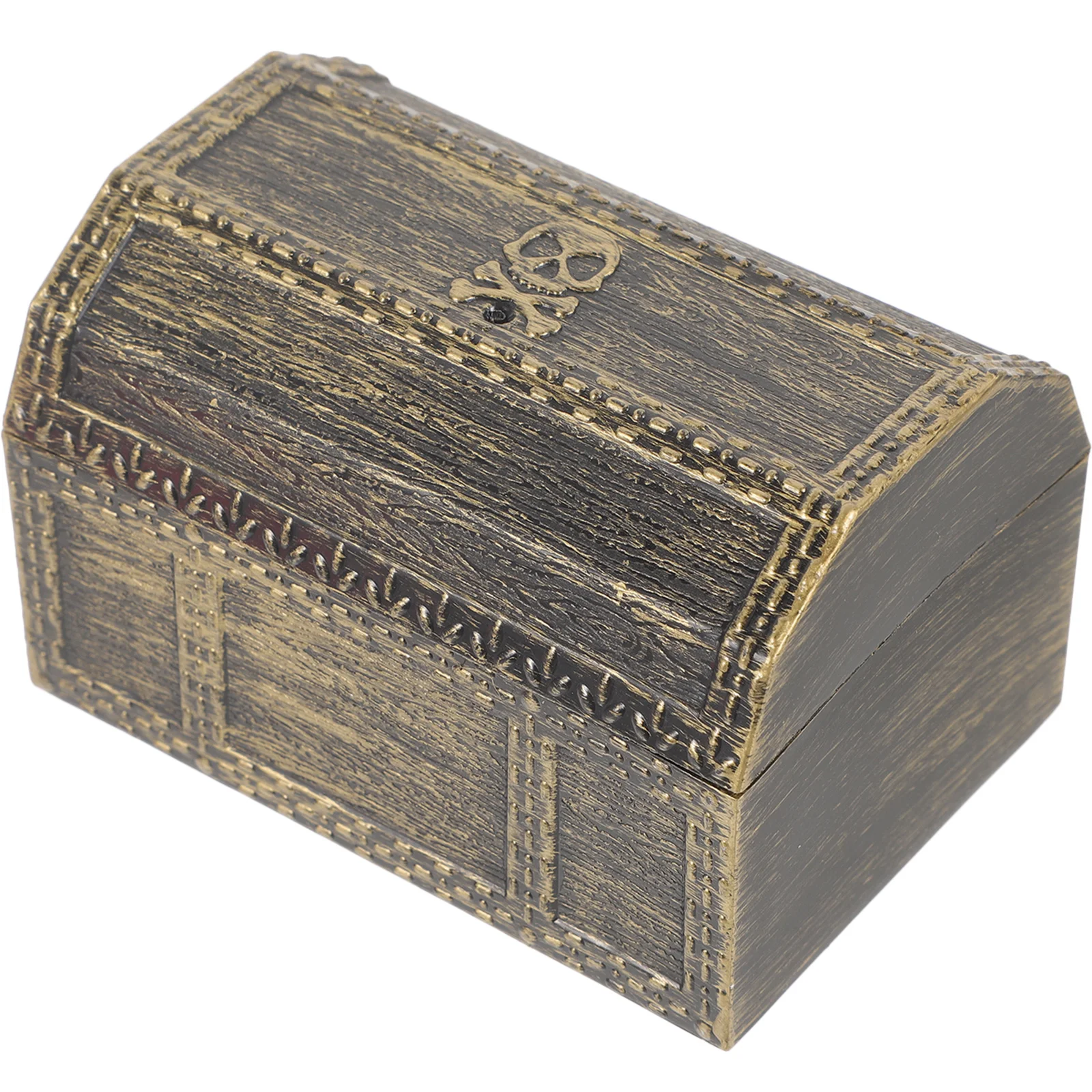 صندوق كنز القراصنة المصغر، علبة مجوهرات بلاستيكية مدمجة، لوازم الحدث القراصنة، زينة حفلات أعياد الميلاد والهالوين