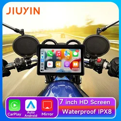 JIUYIN 7inch Motorcycle Portable Navigation GPS Screen IPX7 Waterproof Display Bluetooth Wireless Apple Carplay Android Car