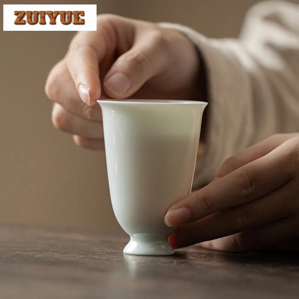 

60ml Jingdezhen Ultra-thin Tire Tea Cup Pure Handmade Ceramic Smlling Fragrance Cup Master Cup Tea Mug Household Kung Fu Teaset