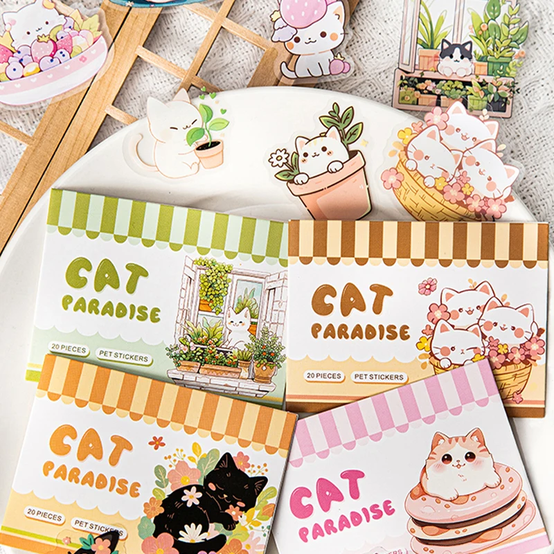 

Mr Paper 40 шт./пакет Meow Fun Land Series милый кот тематические наклейки для домашних животных справочник материал наклейки DIY фоторамка альбом